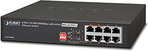 Planet GSD-804P Switch No ADMINISTRADO GIGABIT ETHERNET (10/100/1000) Negro ENERGÍA SOBRE ETHERNET (Poe)
