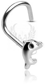 Trend Agent gebogener Nasenstecker aus Sterlingsilber mit Delphin