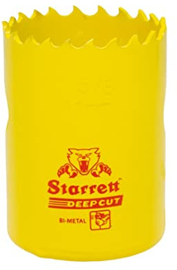 Starrett Deep Cut Hole Saw - DCH0158 Heavy Duty Bi-Metal with Extra Cobalt HSS Teeth - For Metals Wood Cast Iron Fibreglass Plastic Materials - 41mm