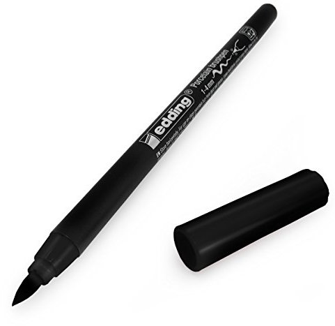 edding Porzellan-Pinselstift edding 4200, 1 - 4 mm, sortiert (12 Stifte, Warme Farben)