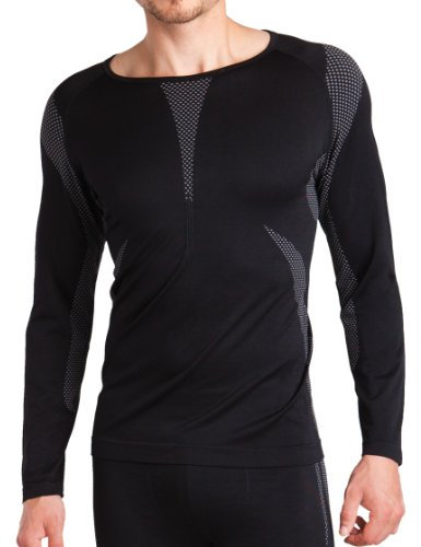 Gomati Herren Thermo Unterhemd Seamless Funktionswäsche schnelltrocknend - Grau S-M