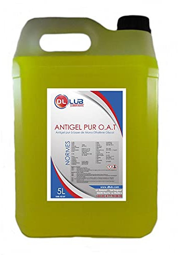 DLLUB - ANTIGEL Pur O.A.T - MEG (Mono Ethylène Glycol) - 5 litres, Jaune Fluo