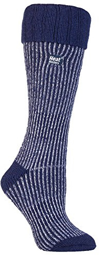 HEAT HOLDERS Unisex GENUINE Thermal Winter Warm Striped Wellington Boot Socks 4-8uk 37-42Eur see listing (Navy/Wisteria)