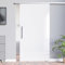 BV-775W-420GR-ASE: Schiebetürsystem VSG 775x2050x8mm hochglanz weiß; Schienensystem ALU SlimLine SoftClose; Griffstange eckig 420