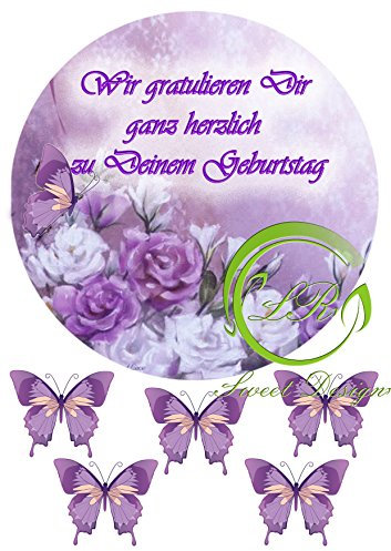 Geburtstag Rose №4 Tortenaufleger,Geburtstag,Tortendeko Ca. 20Ø