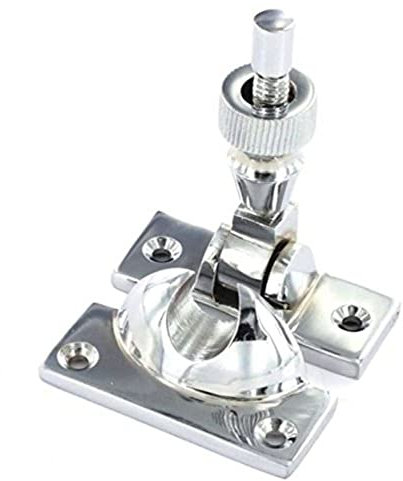 Merriway BH05754 Brighton Style Screw Down Sash Window Fastener Lock-Polished Chrome