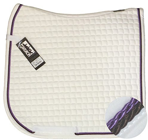 Eskadron Cotton Schabracke White, 2fach Kordel Choco/Lavender, Form:Dressur