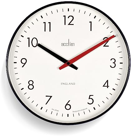 Acctim 22573 Riley 30cm Retro Black Wall Clock