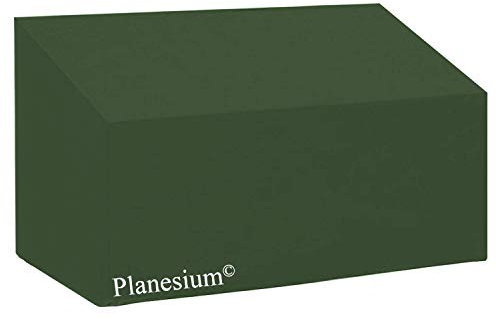 Planesium Premium Gartenbank Abdeckung Gartenmöbel Bank Hülle Schutzhülle Haube Abdeckplane Garnitur wasserdicht atmungsaktiv reißfest 575g / lfm (B 150cm x T 60cm x HH 80cm x HV 60cm, Olivgrün)