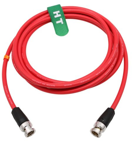 Hangton 12G 4K 60P SDI BNC 75Ω Coaxial Video Cable Canare LV-61S for Blackmagic Decimator Komodo Alexa Atomos Broadcast Camera Monitor (5m, Red)