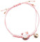 Holibanna Bracelet tressé porte- réglable avec cloche en forme de chat avec pendentif à la main pour amis, femme, homme, Saint-Valentin, fête des ères, rose,