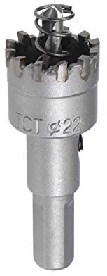 sourcing map 22mm Carbide Hole Cutter, Hole Saws for Stainless Steel Sheet Metal, High Density Carbide Tooth