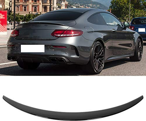 Terisass Heckspoiler A Spoiler Protector Lip Fit für C-Klasse C205 Coupé C-Klasse Cabrio glänzend schwarz