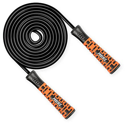 Phoenix Fitness RY1543 Adjustable Skipping Rope Adult - Exercise Jumping Rope for Men Women Kids, Jump Rope For Fat Burning, Conditioning and Fat Loss, Black