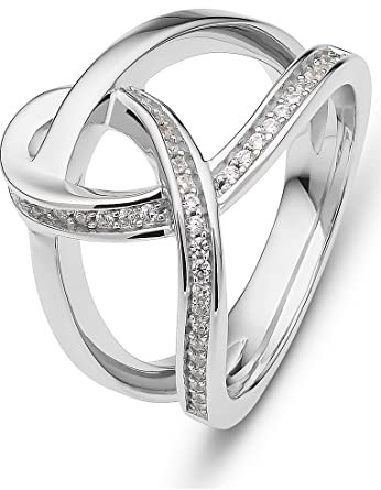 JETTE Damen-Damenring Seamans Duty 44 Zirkonia 59, Silber 32010649