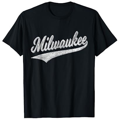Milwaukee Wisconsin Script Baseball Sport Trikot Flagge T-Shirt