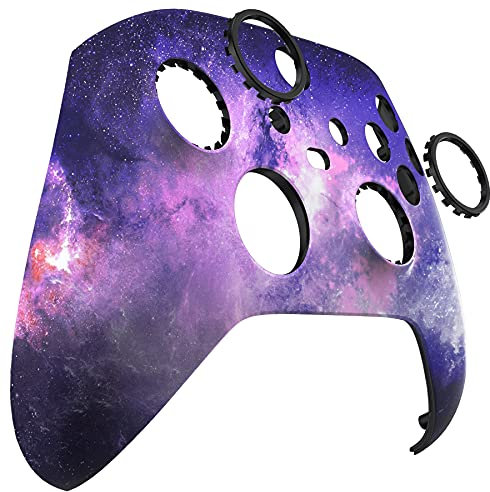 eXtremeRate Coque Avant de Remplacement avec Anneaux pour Xbox Séries X/S Manette, Coque Avant de Remplacement pour Xbox Séries X/S Manette (Modèle 1914), Galaxie Nébuleuse