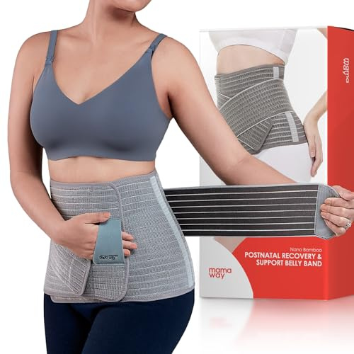 Mamaway SSnugFit Postpartum Belly Band – Ultra-Breathable, Contoured C-section Belly Binder, Postnatal Girdle for Abdominal Support & Back Pain Relief, Made with Soft, Skin-Friendly Fabric | Postnatal Girdle, Abdominal Support & Back Pain Relief, Soft, skin-friendly fabric, All-day postnatal recovery wear