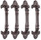 Relaxdays 6 x Möbelgriff Vintage, Türgriffe antik für Schränke, Schubladen, Schiebetüren, Gusseisen, Schrankgriffe, 20 cm, braun