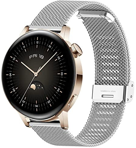 Bracelet Compatible avec Huawei Watch GT3/GT2 42mm/Honor Magic Watch 2 42mm Bracelet en Métal 20mm Bracelets de Remplacement en Acier Inoxydable pour Homme Femme