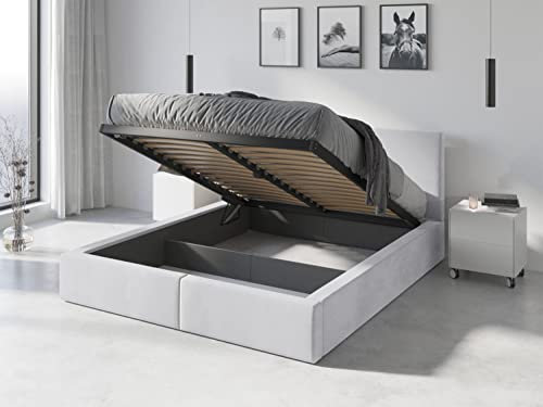 Interbeds Polsterbett Hilton 180x200cm in 6 Farben inkl. 2 Schaumstoffmatratzen und Lattenrost (weiß)
