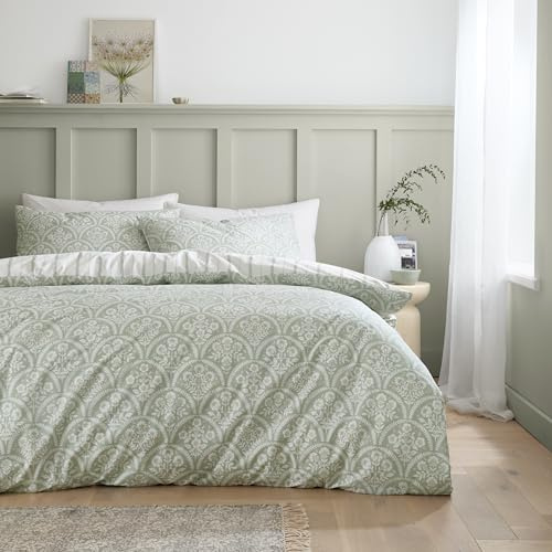 Bianca Bettbezug-Set mit Kissenbezügen, Fadenzahl 200, Baumwollperkal, wendbar, für Super-Kingsize-Bett, Grün