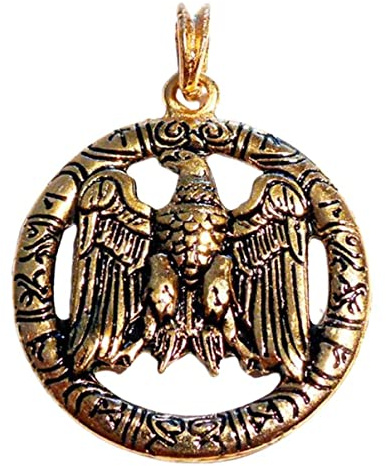 Germanenwappen - Kettenanhänger in Gold | Reichsadler Anhänger f. Kette, Germania, Deutschland