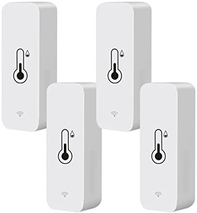 Tuya Zigbee Smart Hygrometer Thermometer, 4 Stück WiFi-Hygrometer, Thermometer, kabelloser Temperatur- und Feuchtigkeitsdetektor für Zuhause und Gewächshaus