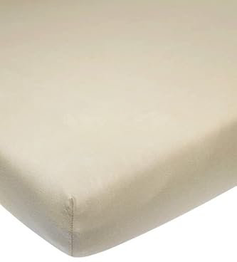 Meyco Home Basic Jersey Uni Spannbettlaken für 1-Person (Bettlaken mit weicher Jersey-Qualität, aus 100% Baumwolle, perfekte Passform durch Rundum-Gummizug, atmungsaktiv, Maße: 90 x 200 cm), Sand