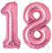 18 Geburtstag Deko 18 luftballon| Rosa Folienballon-40-101cm 18 Geburtstagsdeko Mädchen Junge- 18 Ballon Zahl Deko zum Geburtstag fliegt mit Helium 18.Geburtstag für Männer Frauen