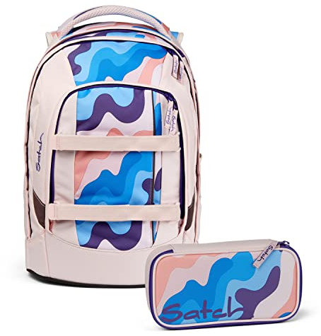 satch Pack Schulrucksack Set 2tlg. inkl. Schlamperbox (Candy Clouds)