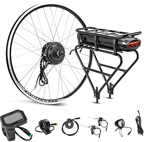 SEASON 26/28/ 700C Inch E-Bike Conversion Kit 36V250W front motor with 36V15.6Ah Hailong Plus Battery/ 36V13Ah Rear Carrier Battery with charger, integrated controller