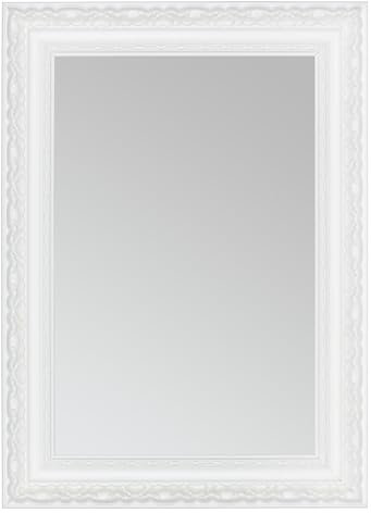 CLAMARO 'OTTO' Antik Wandspiegel 80x180 cm mit Rahmen | Weiss Matt | Shabby Chic Vintage Barock Spiegel mit Holzrahmen | Barockspiegel inkl. Metall Aufhänger und Montagematerial