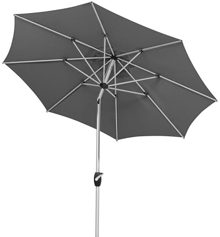 Schneider Sonnenschirm Venedig green Style, 270 cm rund, 726-15, Gestell Aluminium, Bespannung 100% recyceltes PET, 5,3 kg, anthrazit