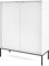 BETTSO - Kommode - mit hohen Beinen - 125 cm hoch - Mehrzweckschrank - Schrank Schlafzimmer - für Wohnzimmer, Schlafzimmer - 2-türig - Modern, Glamour - Weiß - mit schwarzen Griffen und Beinen