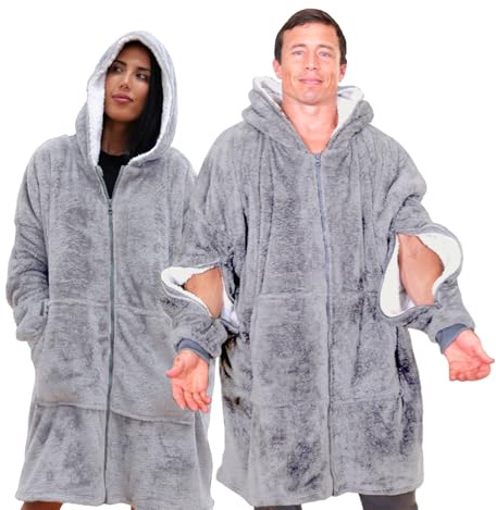 Dialysis Wearable Blanket with Arms Zipper Design for Hassle-Free Port Access | Oversized Blanket Hoodie - Unisex | Soft & Cozy Fabric to Keep You Warm During Dialysis | One Size Fits All Adults,