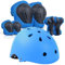 LANOVAGEAR Set de Protección Patinaje, Protección Infantil Consta de Casco Ajustable Rodilleras Coderas para Skate Patinaje Ciclismo Monopatín línea (Azul, M)