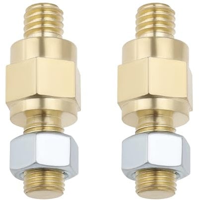 Create idea 2x Side Post Brass Battery Terminal 3/8'' 16 Bolts Standard Terminal Studs Extender Extension Compatible with GM,Trailer Brake Controls,Accessories to Battery