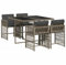vidaXL Garten Essgruppe 5-TLG., Gartenmöbel Set Tisch mit 4 Stühle, Gartengarnitur mit Kissen, Sitzgruppe Essgarnitur Terrasse, Grau Poly Rattan