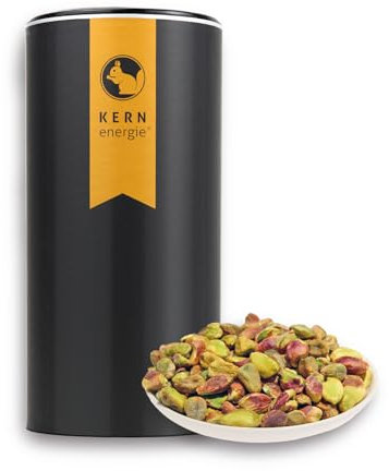 KERNenergie Pistazien, geröstet - geröstete Pistazien ohne Salz - Pistazienkerne ungesalzen, ohne Schale - 1000g Dose, schwarz