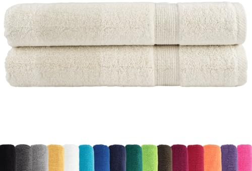 vidaXL Premium-Handtücher SOLUND 2 STK. Cremeweiß 100x200 cm 600 g/m²