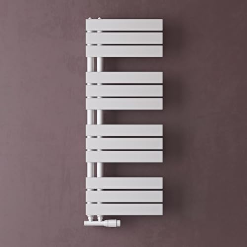 doporro Heizkörper Bad Handtuchheizkörper 104x40cm Weiß Badheizkörper | Badezimmer Badheizung Handtuchtrockner Handtuchwärmer Seitenanschluss, Effiziente Wärmeleitung, Nahtlose Schweißtechnik, FN