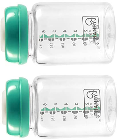 SHOWERORO 2st Flasche Zur Aufbewahrung Von Muttermilch Babyflasche Brustflasche Behälter Mit Deckel Stillzubehör Vorratsflaschen Flaschen Zur Brustaufbewahrung Nuckelflasche Glas Transparent