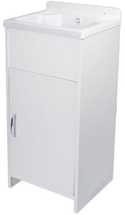Lavatoio da esterno colore bianco con vasca in resina 42,5x34,5x82H cm