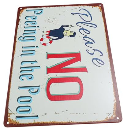 Yardwe Panneau De Piscine En Métal Rétro 25x30 Cm Pour Décoration Murale Extérieure Été Panneau De Slogan Humoristique Pour Piscine Ornement D’affichage De Sécurité