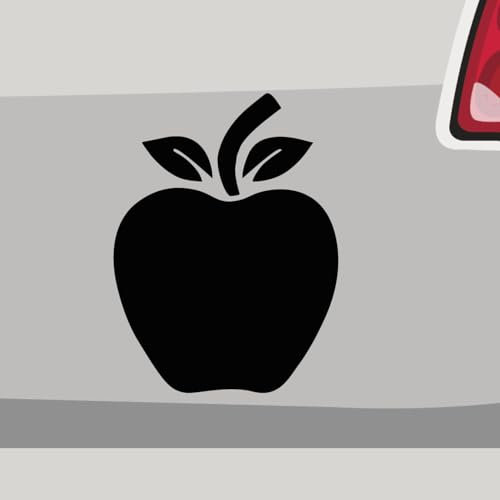 Autoaufkleber - Apfel Obst Frucht gesund fit - Sticker, Aufkleber für Auto, Motorrad, Fahrrad, Laptop, LKW, JDM Decal Racing (8x6cm | Rot)