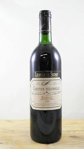 Création Personnelle Bouteille de Vin Millésime 1988