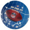 Party Factory NFL Pappteller Ø23cm, 6 Stück, Einwegteller Blau, NFL Fanartikel, Papierteller, Deko Football Party, Teller Einweg