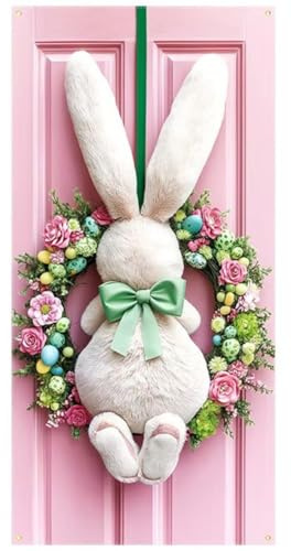 Glixoft Frühling Ostern Hintergrund Bunte Eier Hintergrund Ostern Tür Hintergrund Cartoon Party Banner Für Ostern Indoor Outdoor Dekor