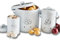 Basilico® Kartoffel Aufbewahrungsbox 3er-Set, Vorratsdose Kartoffeln, Zwiebeln & Knoblauch, Vorratsdose & Vorratsbehälter Retro, Hält Gemüse länger frisch, Kartoffeltopf, Knoblauchtopf & Zwiebeltopf
